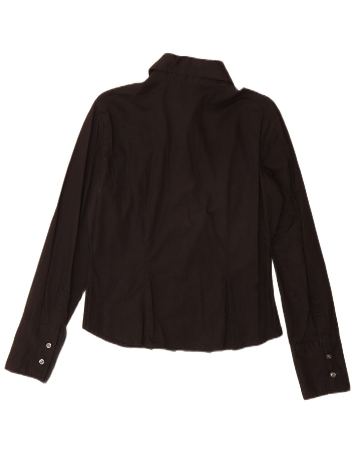 Camicia da donna Benetton UK 14 cotone medio nero