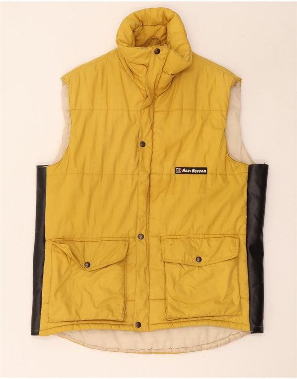 Gilet imbottito da uomo Anzi Besson UK 40 Large Giallo Colourblock