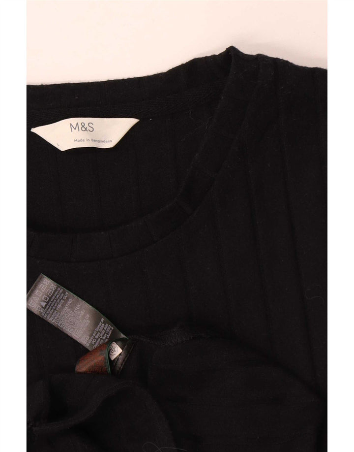 Abito tubino senza maniche Marks & Spencer da donna UK 14 grande poliestere nero