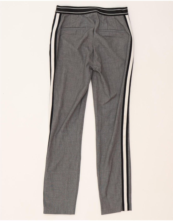 Pantaloni chino slim da donna Zara piccoli W26 L27 poliestere a righe grigie