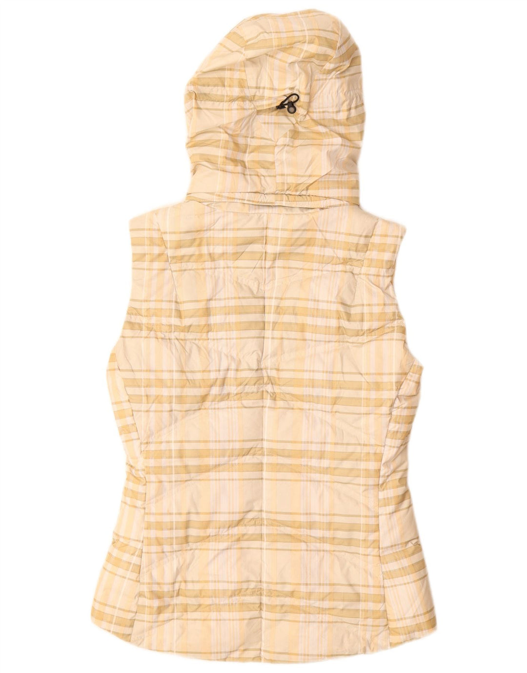 Gilet imbottito con cappuccio da donna PATAGONIA UK 6 XS Poliestere beige a quadri