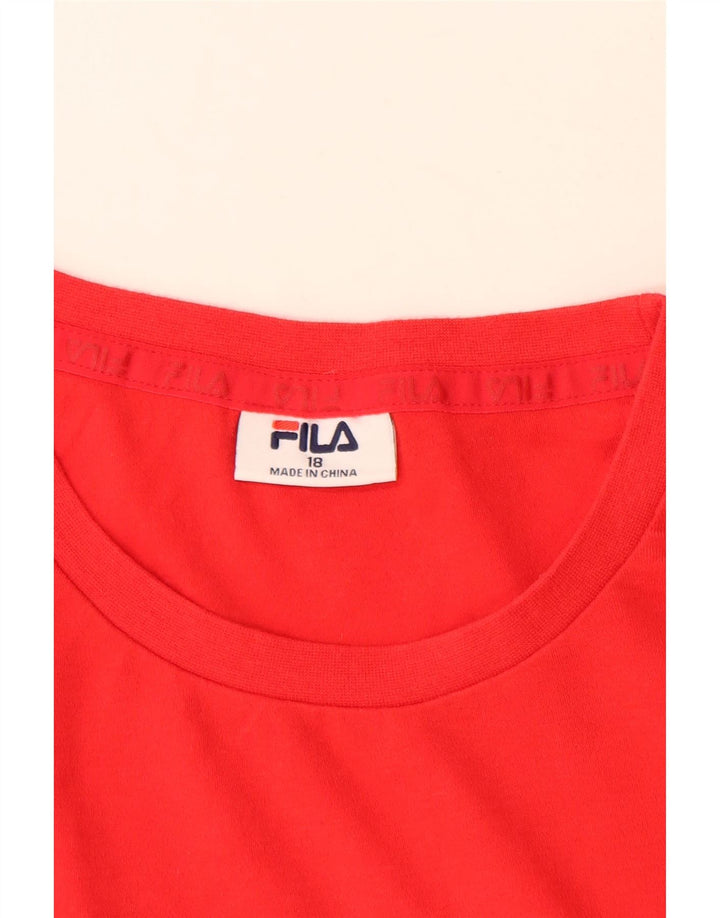 T-shirt grafica da donna Fila Top UK 18 XL rosso cotone