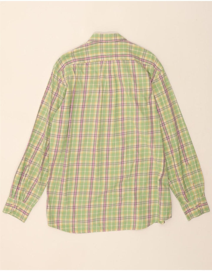 VOTUM JACQUES BRITT Mens Shirt Size 16/41 Large Green Check Vintage Votum Jacques Britt and Second-Hand Votum Jacques Britt from Messina Hembry 