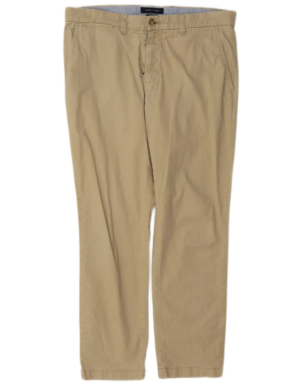 Pantaloni chino slim fit da uomo Tommy Hilfiger W34 L30 cotone beige