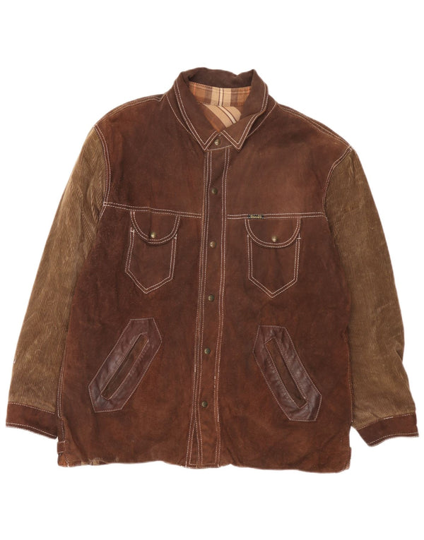 Giacca reversibile da uomo Diesel UK 40 grande pelle scozzese marrone