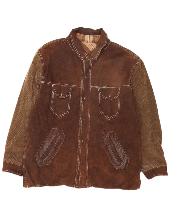 Giacca reversibile da uomo Diesel UK 40 grande pelle scozzese marrone