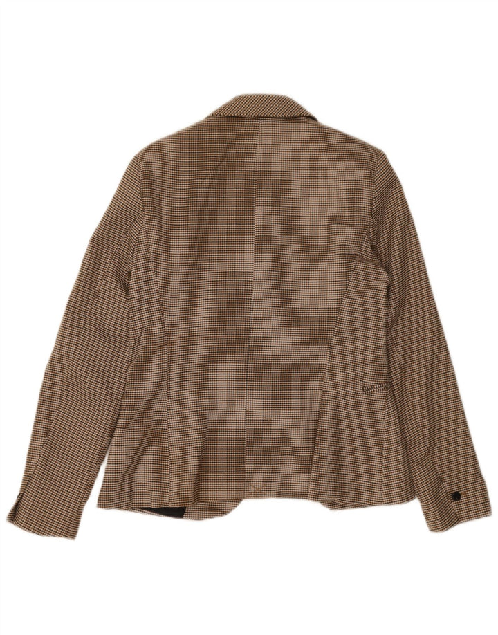 Giacca blazer a 1 bottone da donna Zara EU 38 piccolo pied de poule marrone