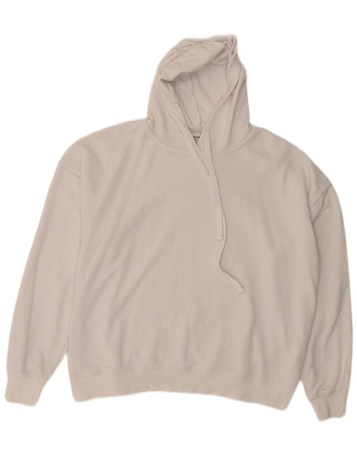 PULL & BEAR Mens Hoodie Jumper XL White Polyester