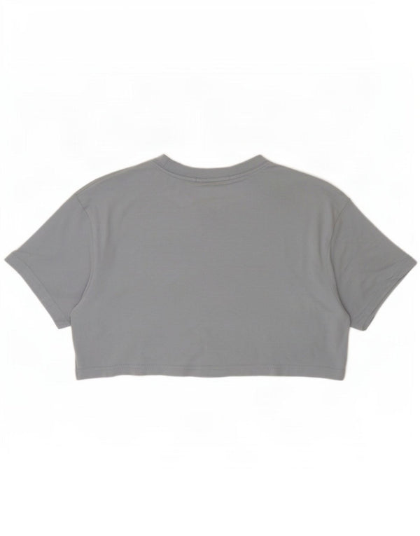 Calvin Klein Jeans T-shirt grafica corta da donna Top UK 10 Small Grigio
