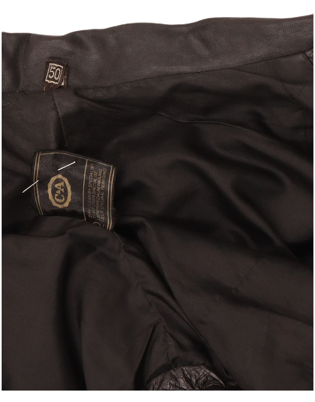 C&A Giacca in pelle da uomo vestibilità ampia EU 50 Large in pelle nera