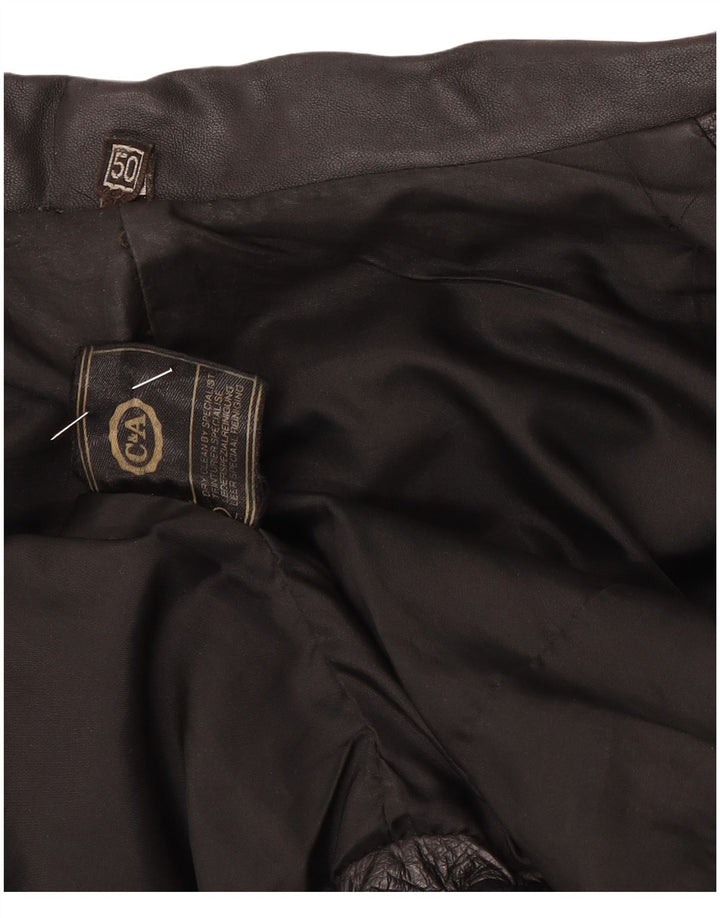 C&A Giacca in pelle da uomo vestibilità ampia EU 50 Large in pelle nera