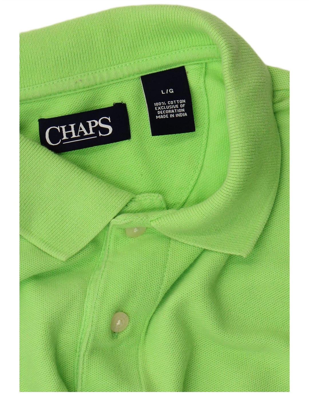 CHAPS Mens Grant Fit Polo Shirt Large Green Cotton