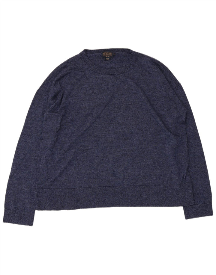 PENDLETON Womens Oversized Crew Neck Jumper Sweater UK 18 XL Navy Blue