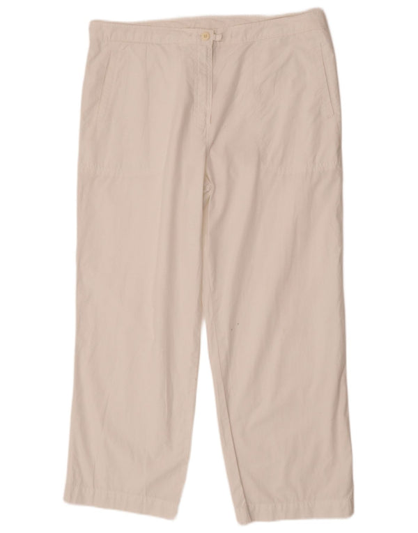 Pantaloni chino dritti da donna Marks & Spencer UK 14 Large W34 L26 Bianco