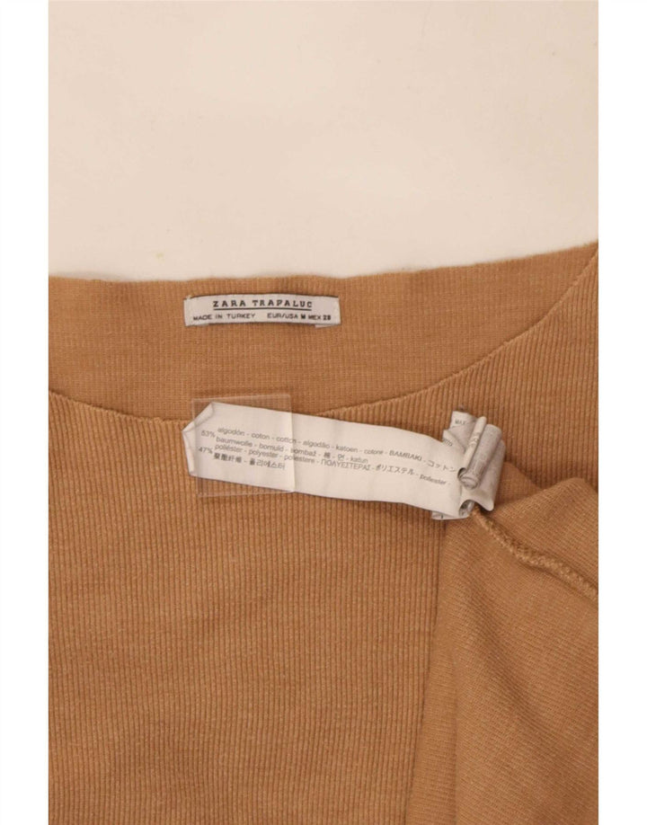 Zara Trafaluc Top oversize da donna a maniche lunghe UK 14 Cotone beige medio
