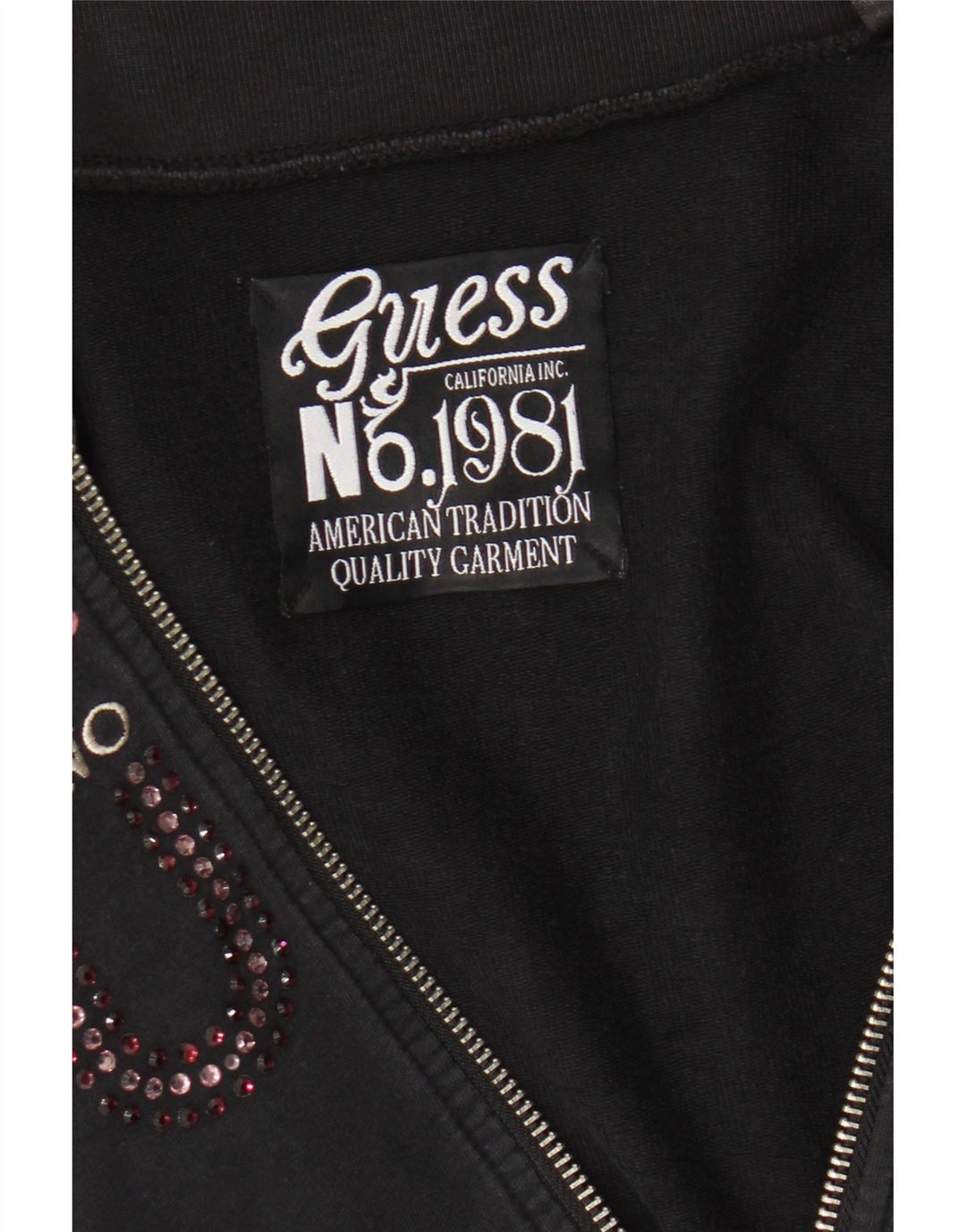 Guess Giacca da ginnastica grafica da donna UK 8 Small Nera