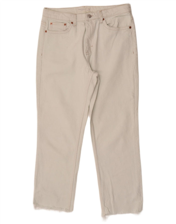 TOPSHOP Jeans dritti corti da donna W30 L25 bianchi