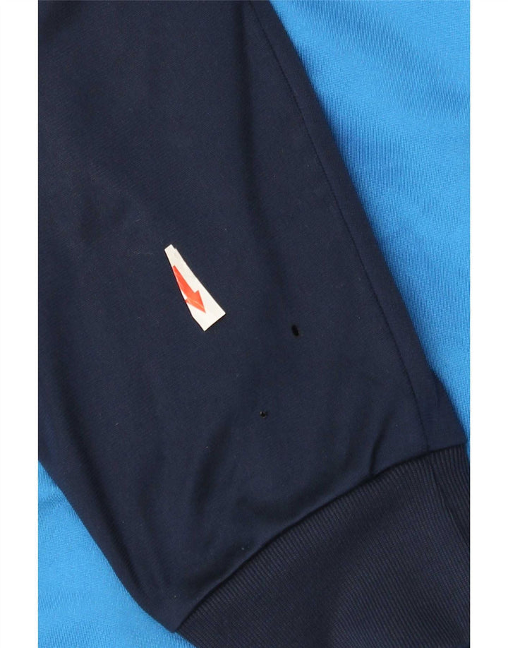 Giacca da tuta da uomo Adidas UK 42/44 Large Blu Colourblock Poliestere