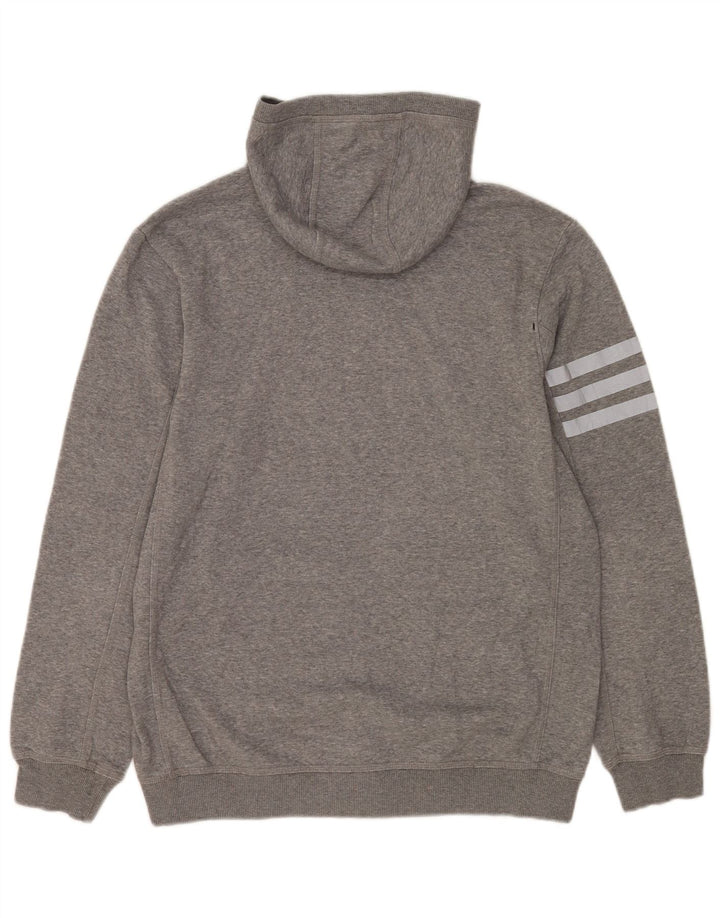 Felpa con cappuccio da uomo Adidas in cotone chiazzato grigio medio