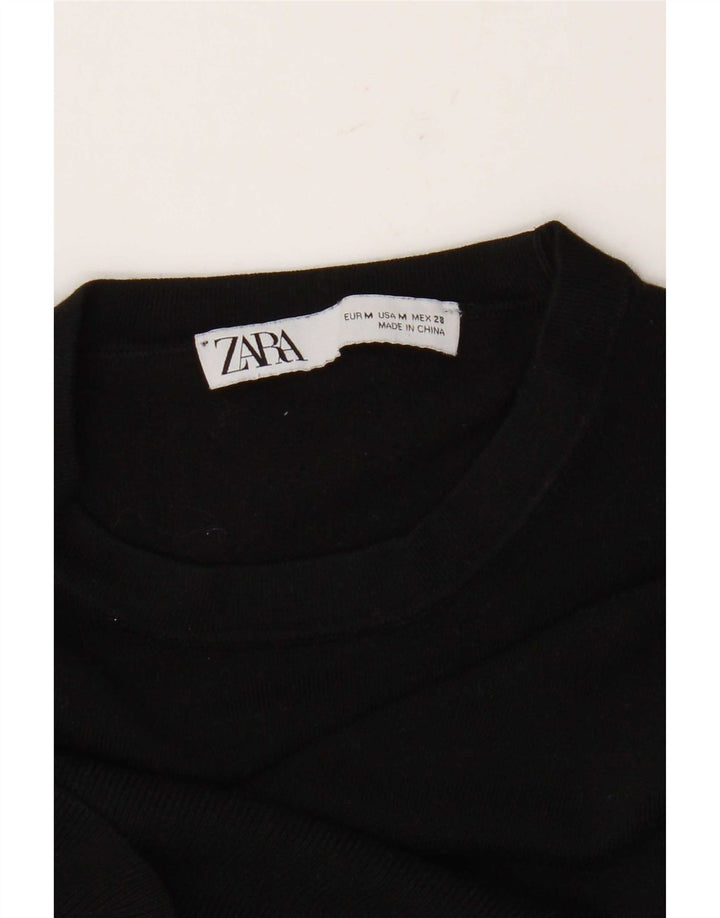 Maglione maglione girocollo da donna Zara UK 12 medio nero