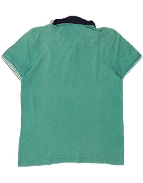 TOMMY HILFIGER Boys Polo Shirt 15-16 Years 2XL Turquoise Cotton