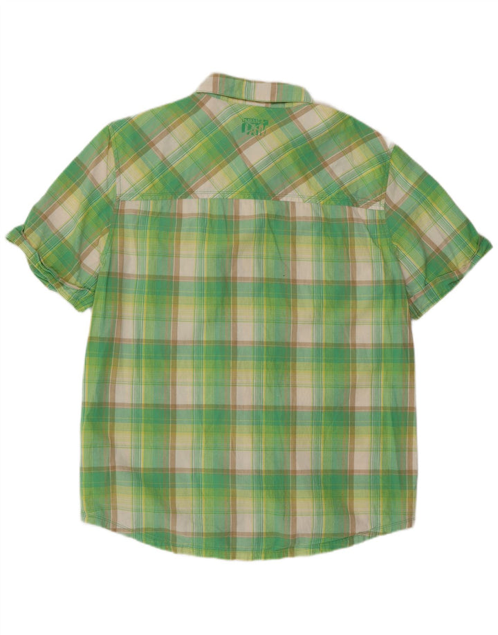 Maglia a maniche corte da uomo Nike in cotone a quadri verdi grandi