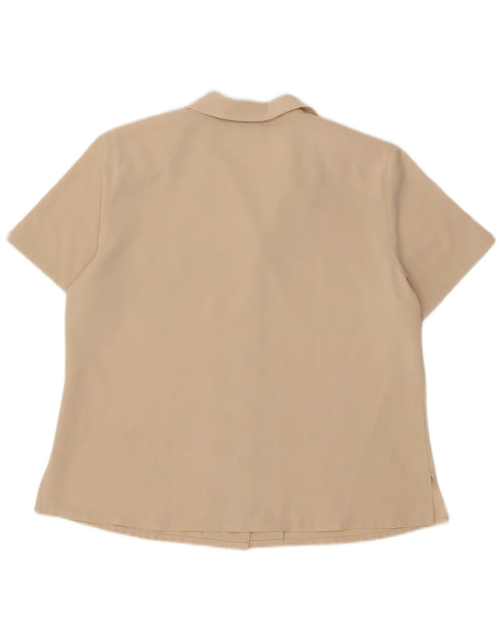 EASTEX Womens Oversized Short Sleeve Shirt Blouse UK 12 Medium Beige