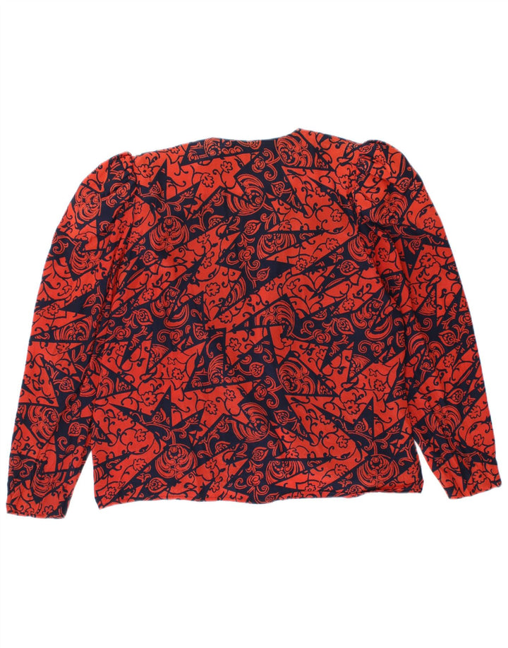 Top cardigan da donna vintage IT 44 Seta floreale rossa media