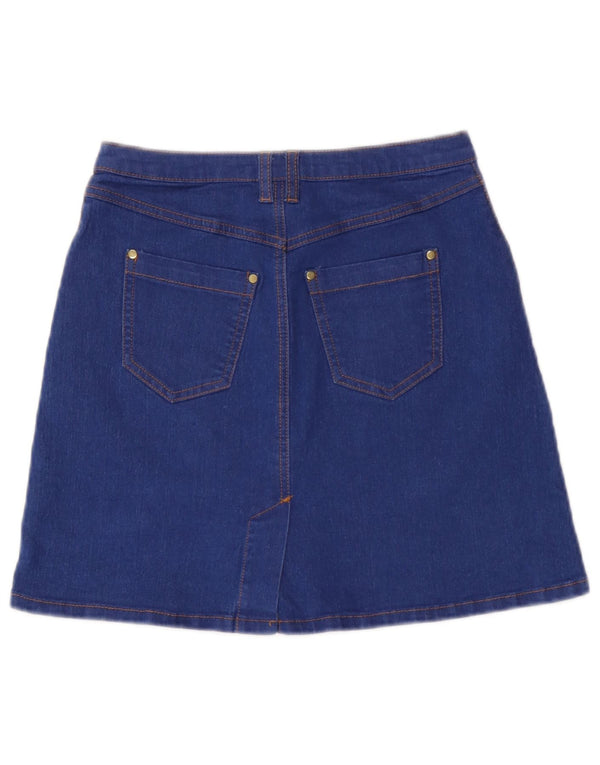 Topshop Minigonna in denim da donna UK 8 piccola W26 poliestere blu