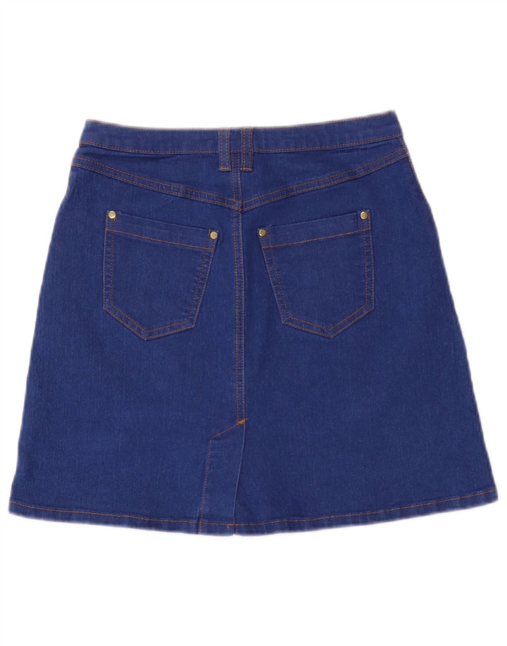 Topshop Minigonna in denim da donna UK 8 piccola W26 poliestere blu