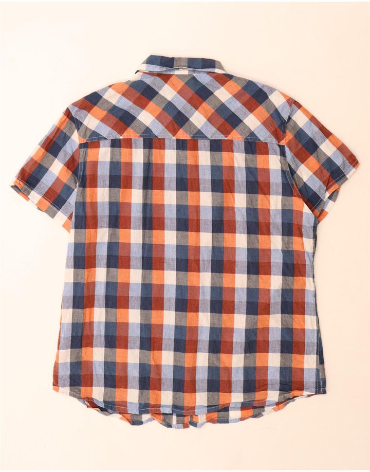 Camicia a maniche corte da uomo Mountain Warehouse 2XL in cotone a quadri multicolore