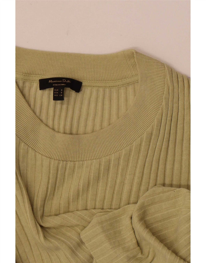 Massimo Dutti Top da donna a maniche lunghe UK 8 Small Khaki