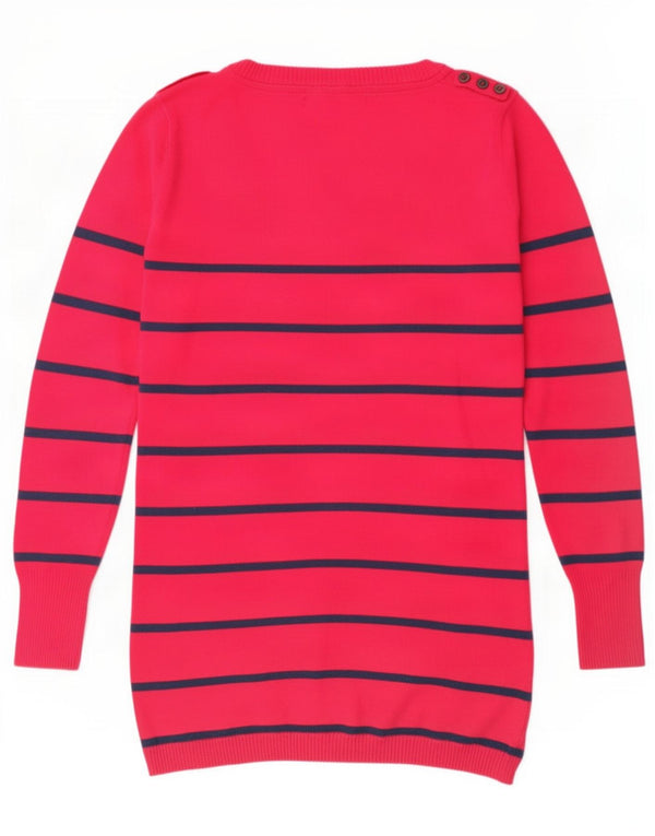 Crew Clothing Maglione da donna con scollo a barca UK 12 A righe rosa medio