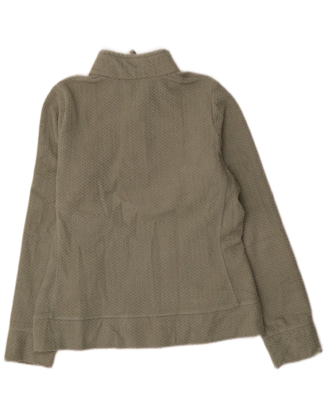 Felpa da donna Marks & Spencer con zip e collo, taglia UK 12, media, kaki