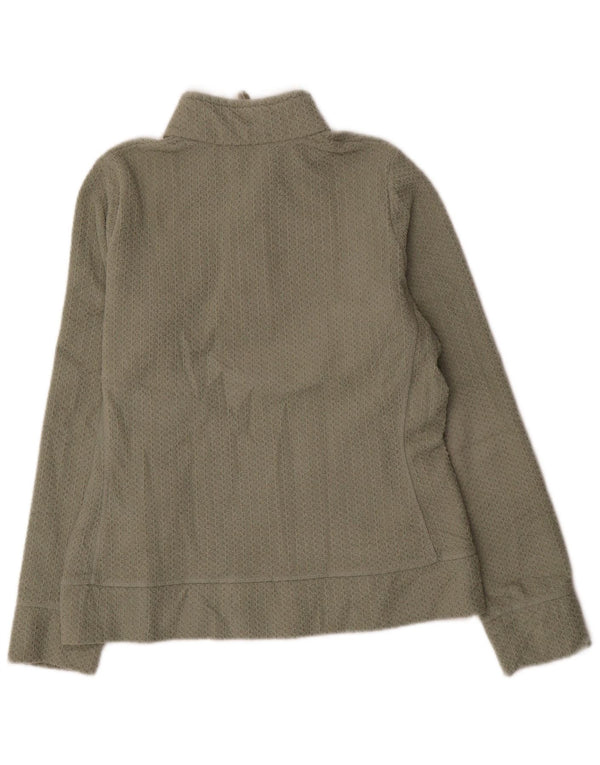 Felpa da donna Marks & Spencer con zip e collo, taglia UK 12, media, kaki