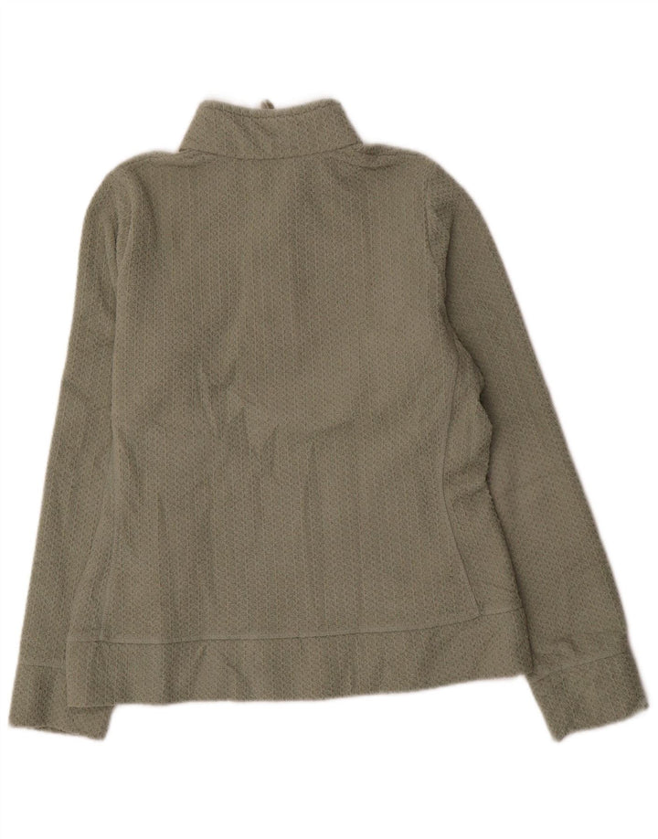 Felpa da donna Marks & Spencer con zip e collo, taglia UK 12, media, kaki