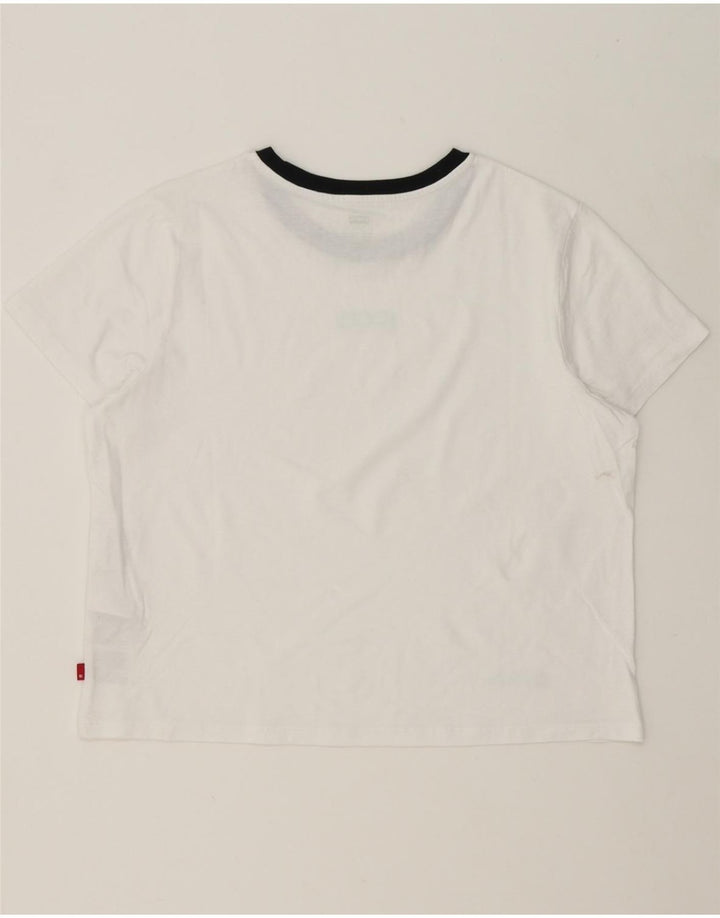LEVI'S Womens T-Shirt Top UK 16 Large White Cotton Vintage Levi's and Second-Hand Levi's from Messina Hembry 