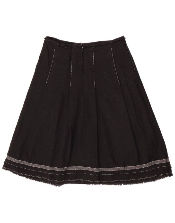 Gonna a trapezio da donna Max & Co. UK 12 media W30 lana nera