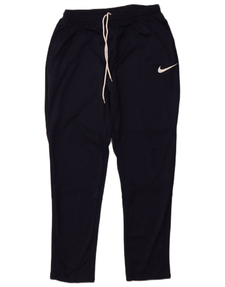 Pantaloni da tuta da uomo NIKE Dri Fit grandi in poliestere blu navy