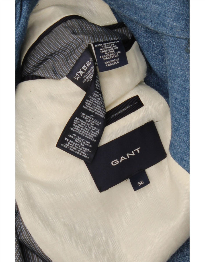Giacca blazer da uomo a 3 bottoni Gant IT 56 XL blu poliestere