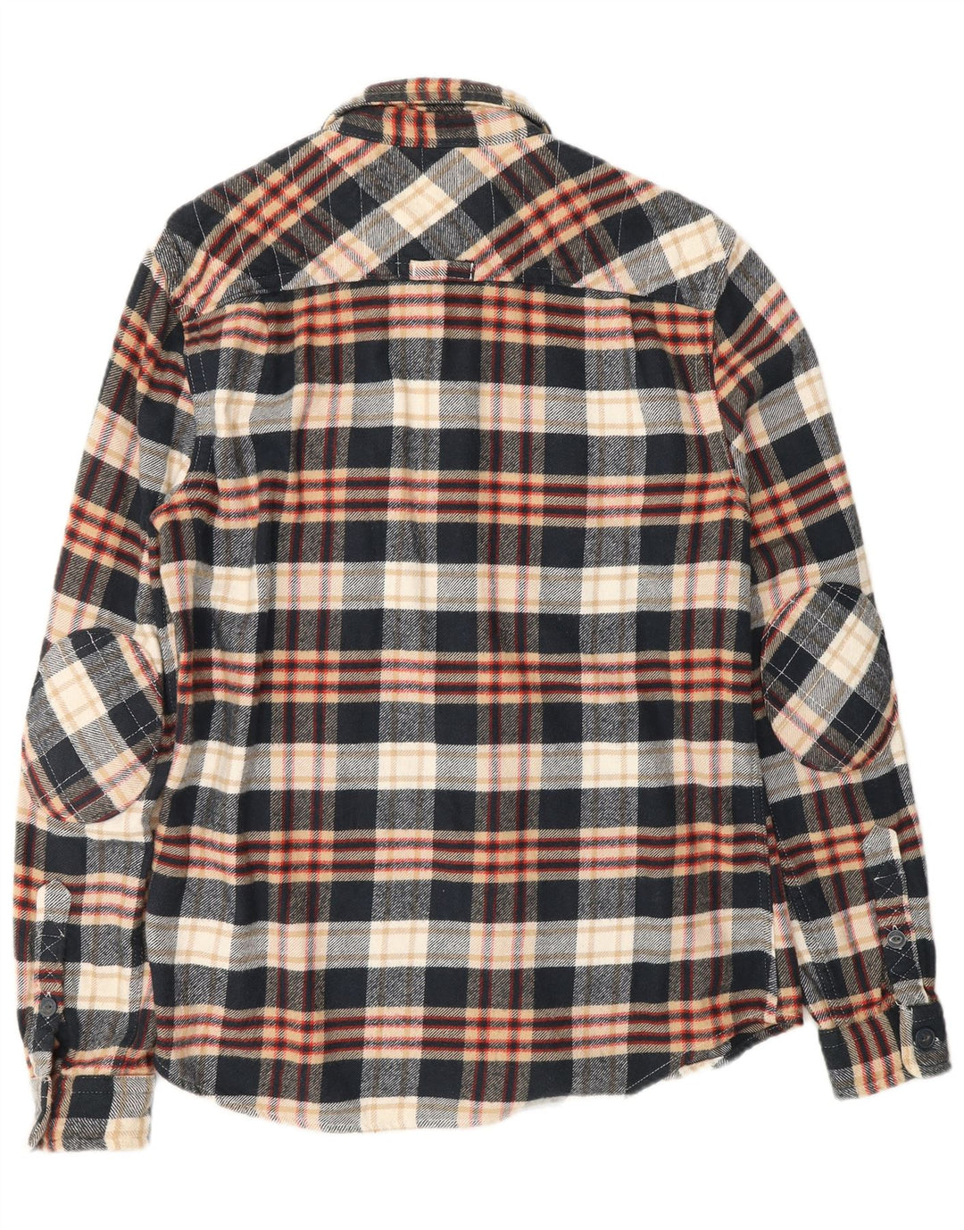 Camicia da uomo in flanella SUPERDRY, cotone a quadri neri grandi