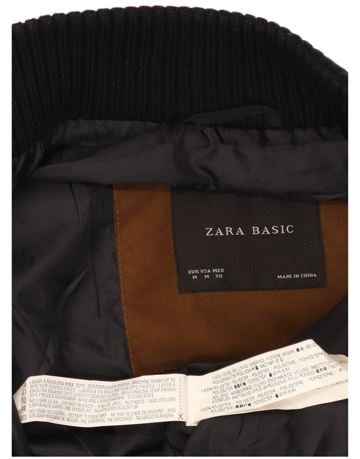 Gilet trapuntato da donna Zara UK 12 medio nero poliestere colorblock