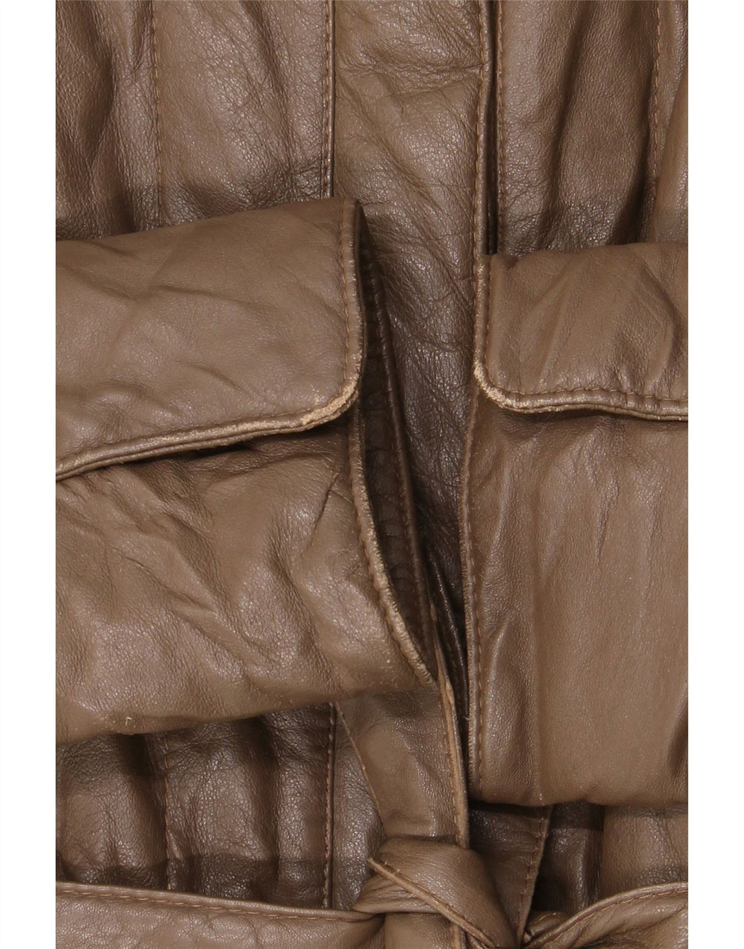 VINTAGE Womens Leather Coat IT 42 Medium Brown Leather Vintage Vintage and Second-Hand Vintage from Messina Hembry 