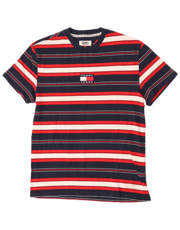 T-shirt a maniche corte da uomo Tommy Hilfiger Top a righe multicolori medie