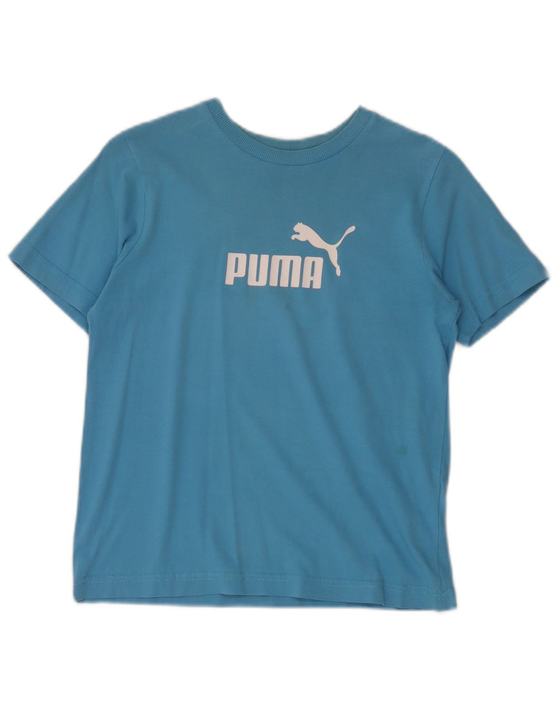 T-shirt grafica da donna Puma Top UK 12 cotone blu medio