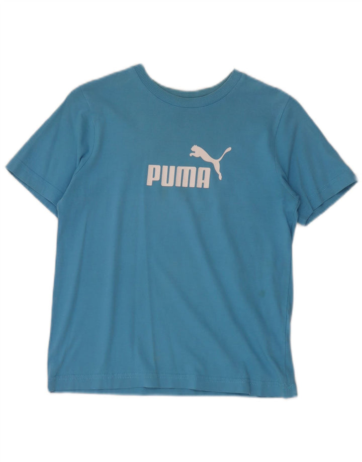 T-shirt grafica da donna Puma Top UK 12 cotone blu medio