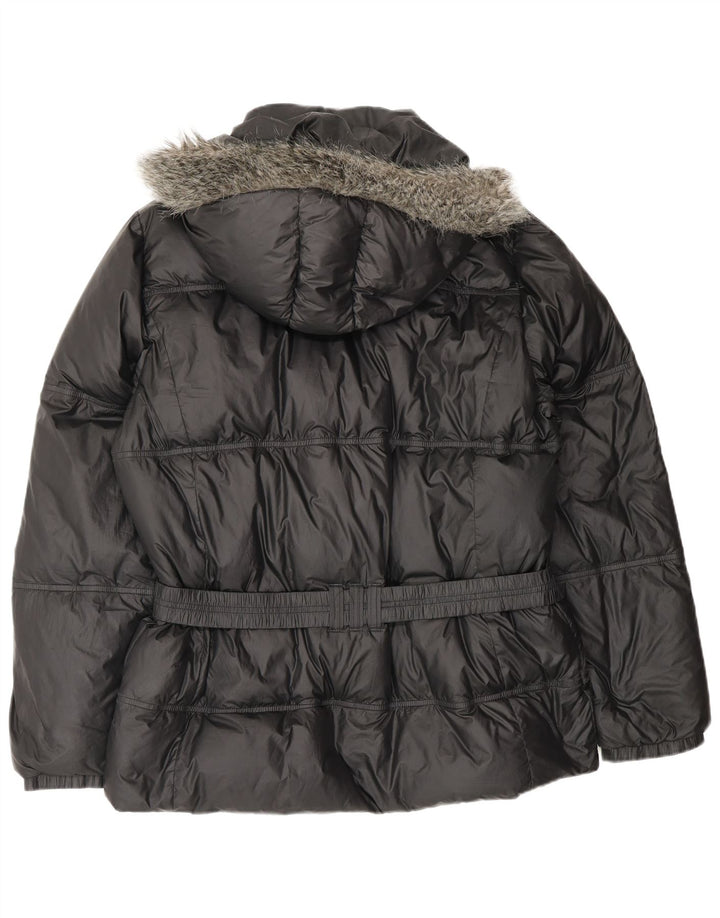 Giacca imbottita con cappuccio oversize da donna Adidas UK 18 XL poliestere nero