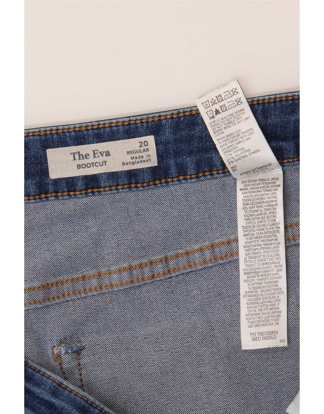 Jeans Bootcut regolari da donna Marks & Spencer UK 20 2XL W42 L31 Cotone blu