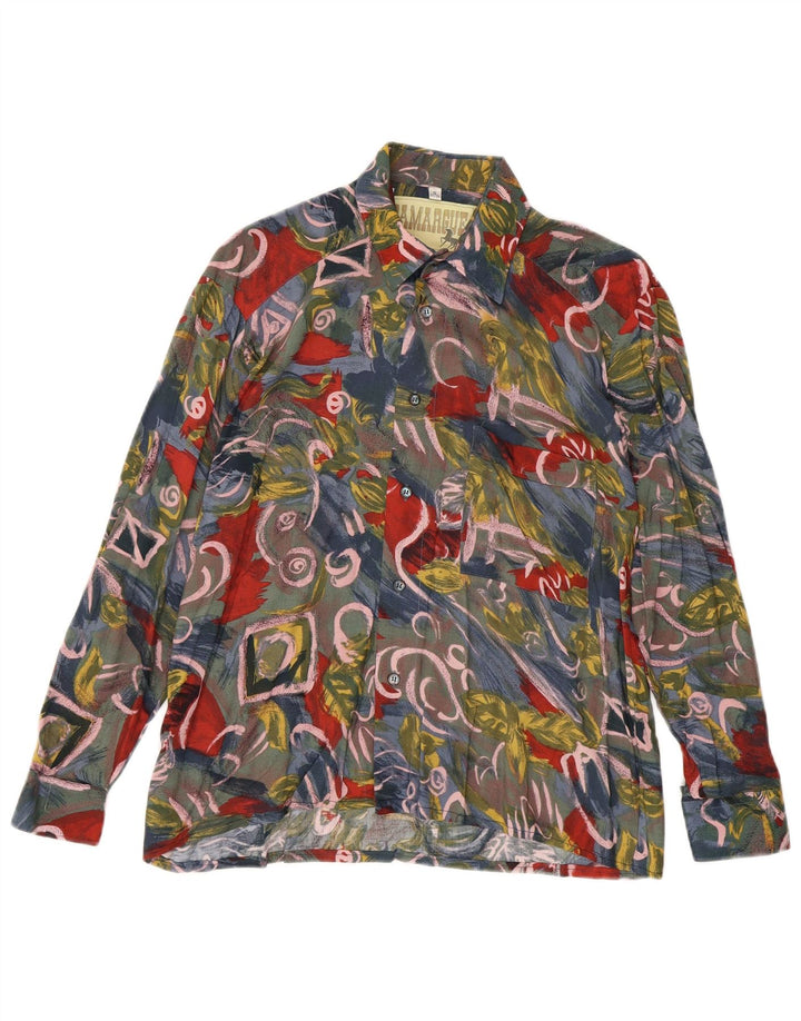 Camicia Camargue da uomo con motivo astratto taglia 37/38 piccola in viscosa multicolore
