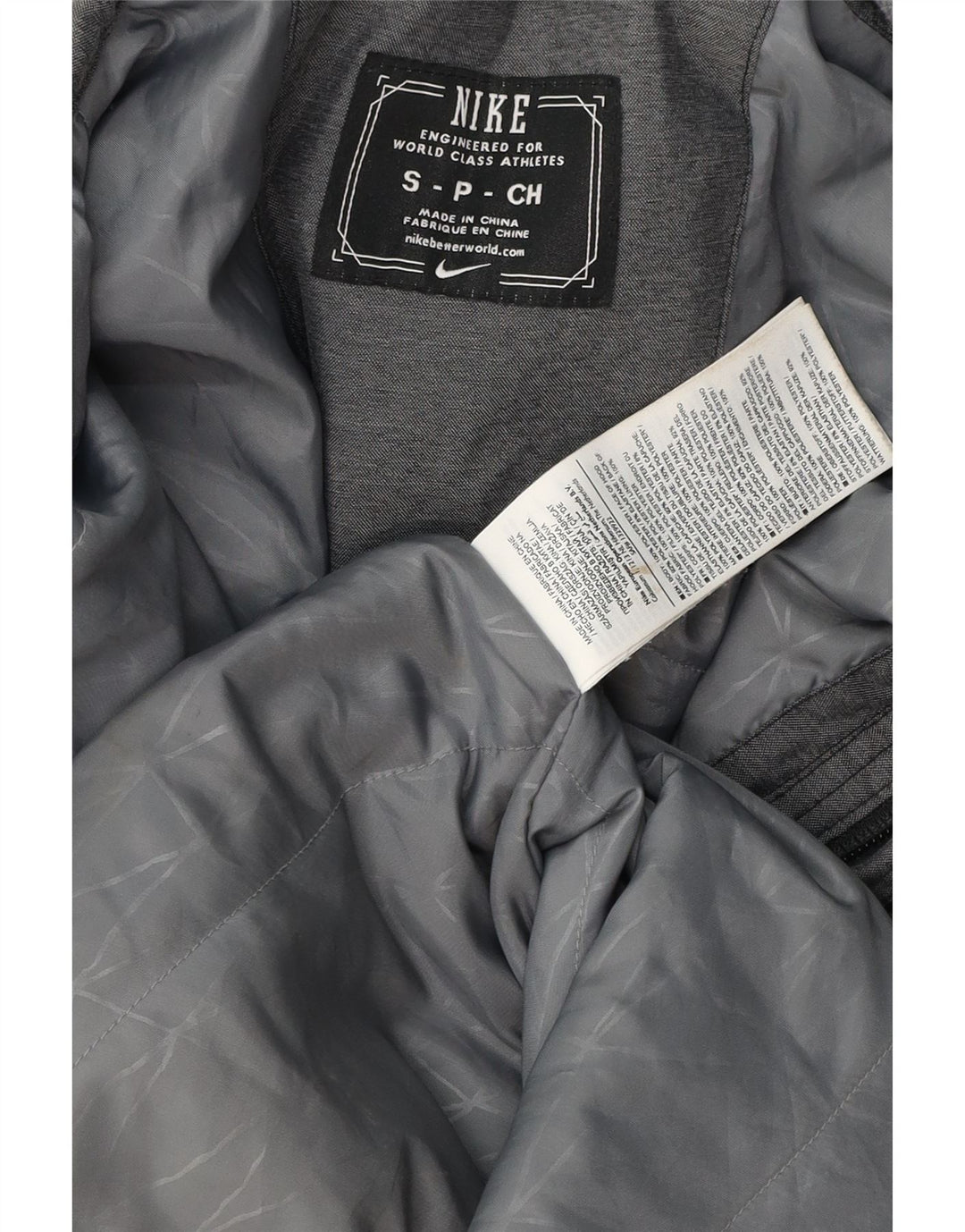 Giacca a vento con cappuccio da uomo Nike UK 36 Small Grigio Colourblock Poliestere